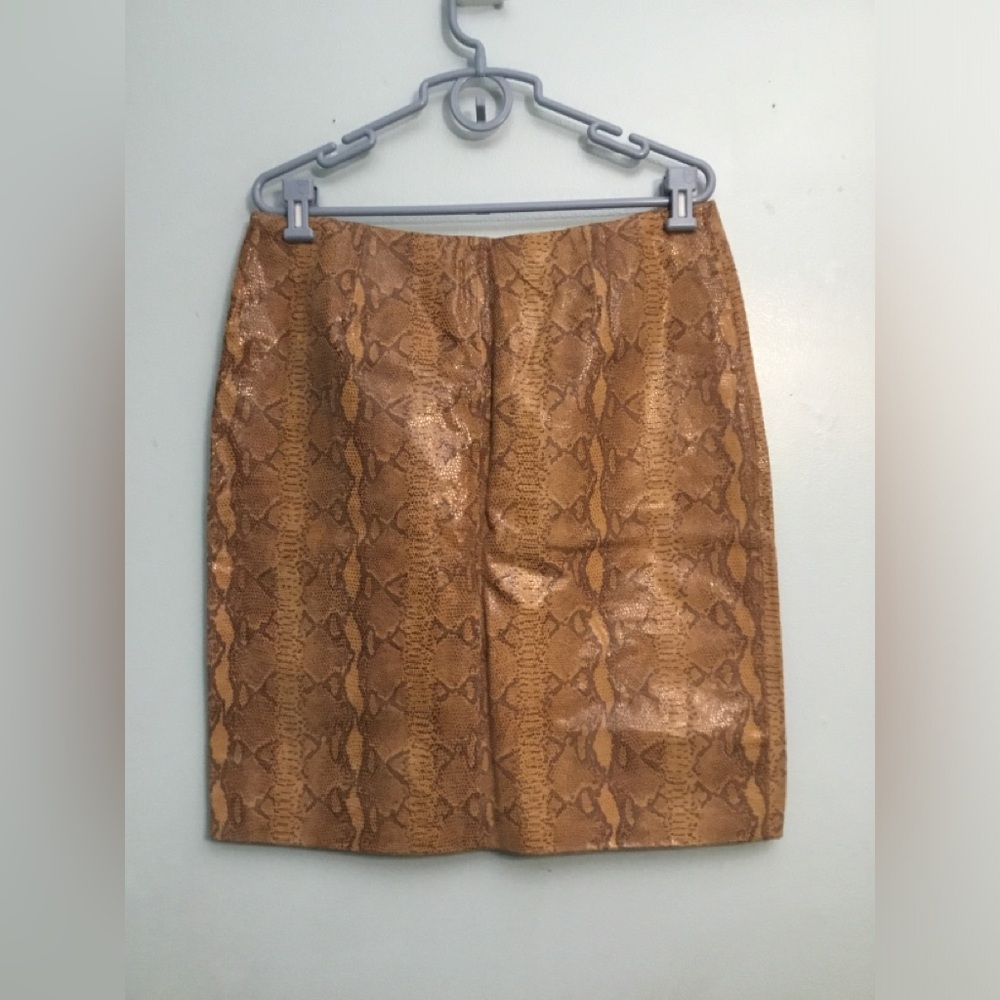 BAGATELLE Brown Snake Print Skirt